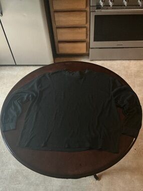 Men's Black Long-Sleeve Shirt - Classic Crew Neck